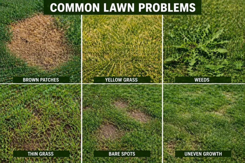 instant lawn problems, yellowing instant lawn, thinning lawn, lawn weeds, how to fix yellow lawn, instant turf care, new turf problems, lawn weed control, patchy lawn repair, turf watering guide, lawn fertiliser tips, instant lawn maintenance, turf aftercare, how to thicken a lawn, lawn pest control, Turfgreen Group